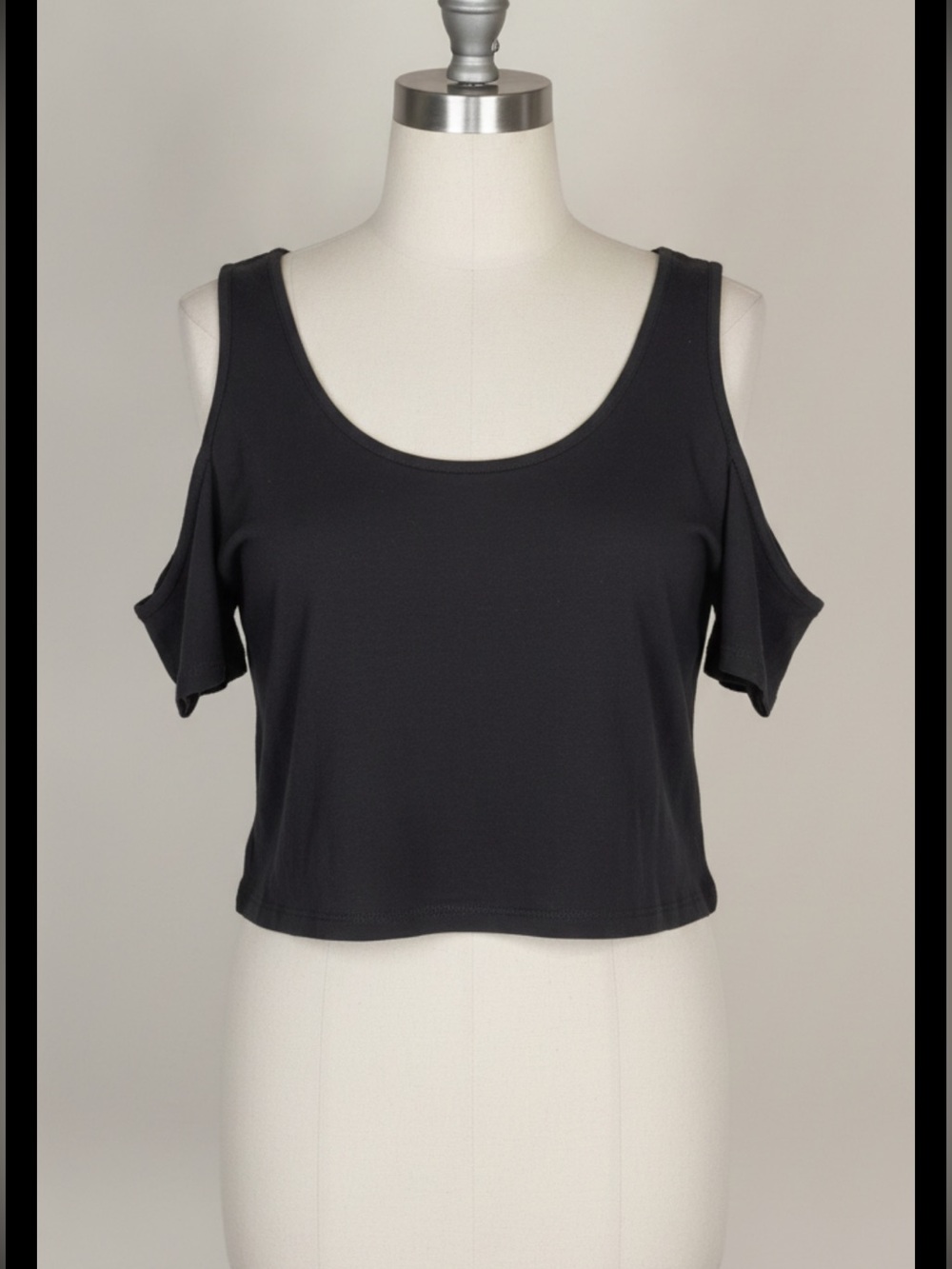 Women's Black Cold Shoulder Top